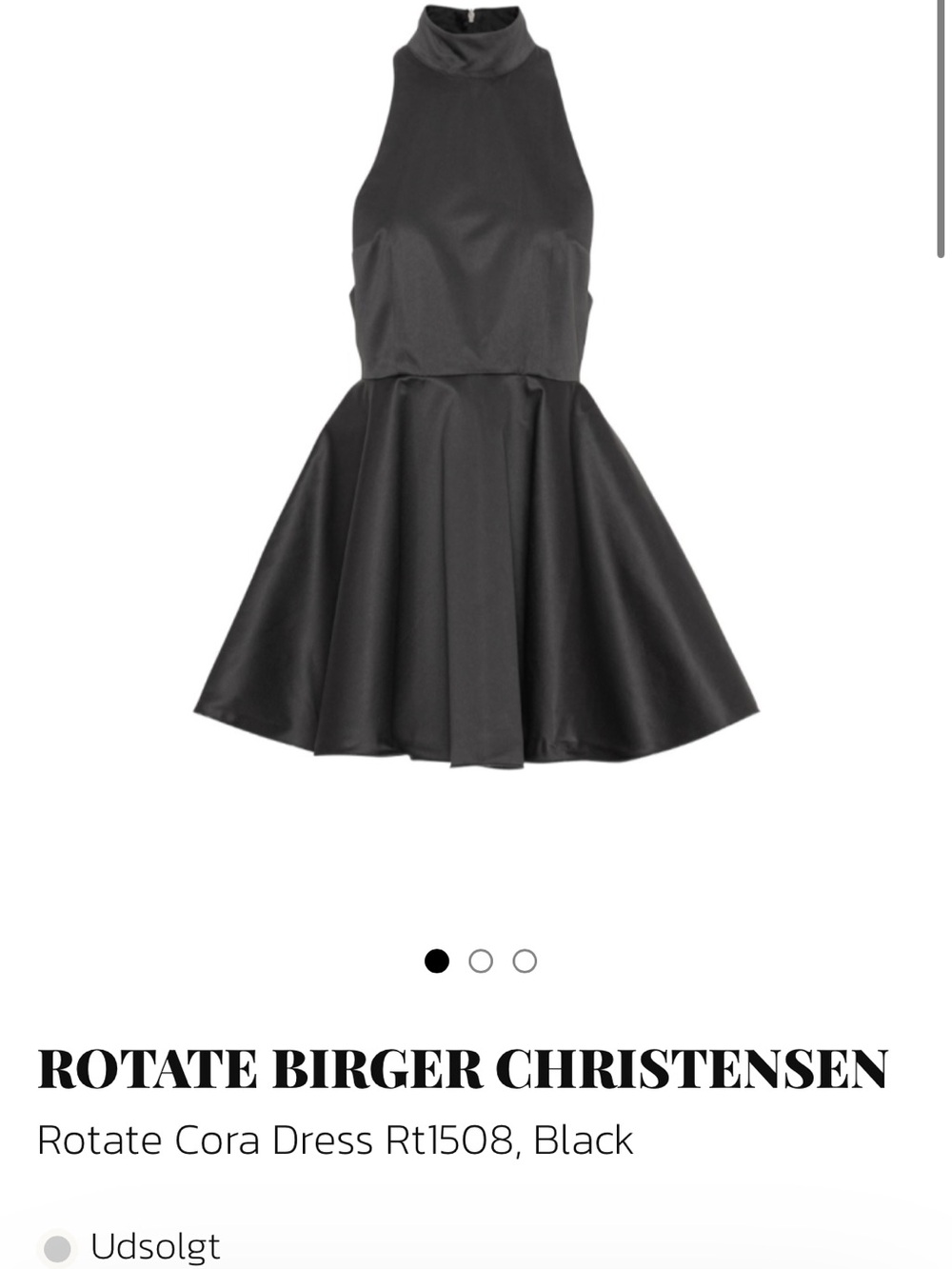 ROTATE Cora RT1508 Black Halter Mini Dress 1000 Open Back Party Dress Small